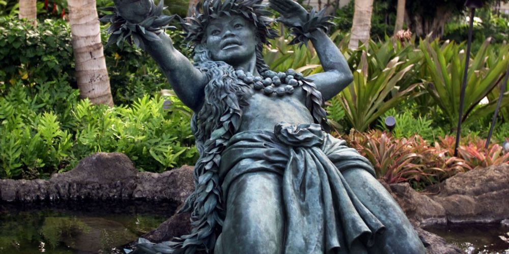 Hilton Hawaiian Village, twice life size bronze sculpture