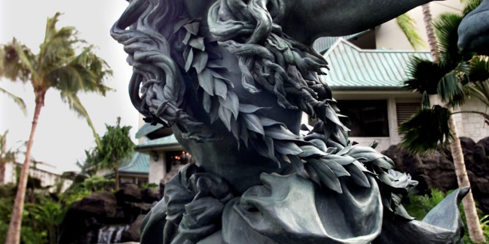 Hilton Hawaiian Village,  twice life size bronze sculpture