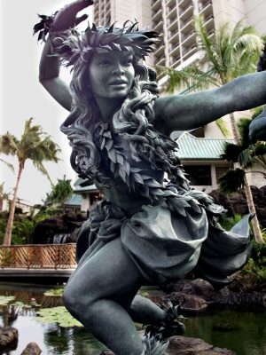 Hilton Hawaiian Village,  twice life size bronze sculpture