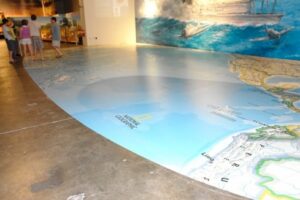3M large format Diarama 52 foot Floor Map, image supplied by National Geographic.  Image produced and installed by FS.