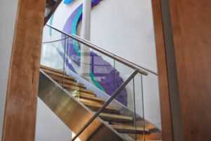 RW/  20 ft. multi color abstract glass image - commissioned