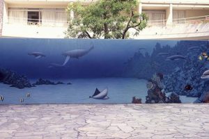 Custom 35 foot underwater mural, Oil on Canvas