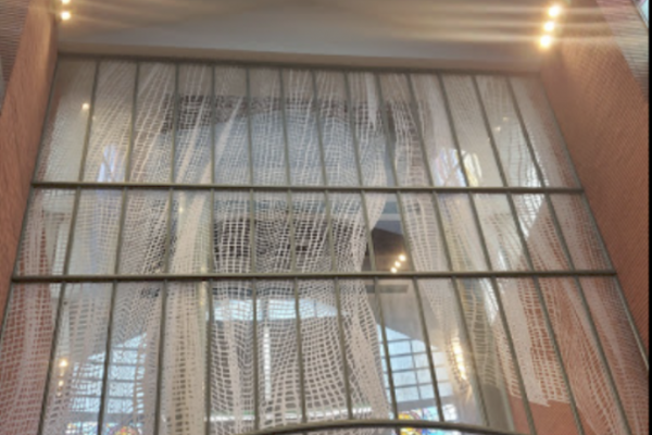 Etched Glass Wall for St. Vincent de Paul Church, Houston Texas