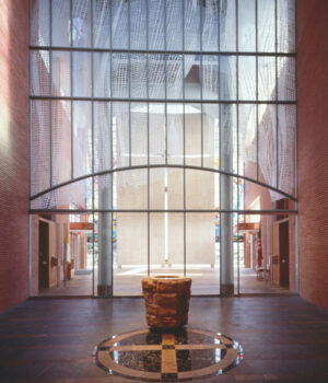 Etched Glass Wall, St. Vincent de Paul Church, Houston Texas